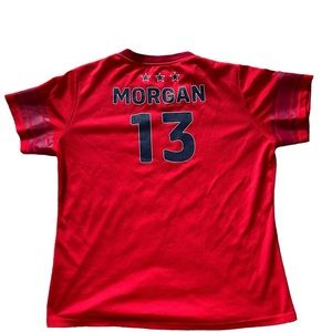 USA Soccer Jersey  Women's L/XL Shirt Top Short Sleeve Official Red READ Please✅